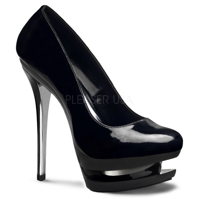 Sexy scarpe decollete' nere con tacco cromato 'Blondie' da Pleaser| Tacchi  a spillo | Rosanerastore