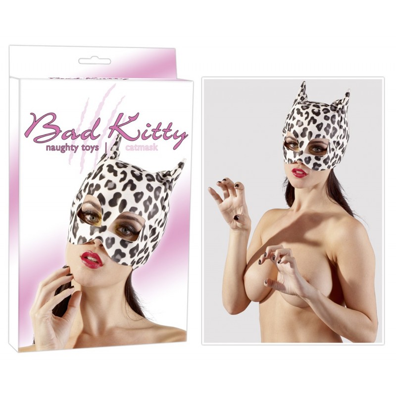Maschera da gatto bianco/nera, Bad Kitty Maschera da gatto bianco/nera, Bad Kitty
