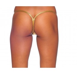 Sexy Perizoma V-string in lycra lucida color oro
