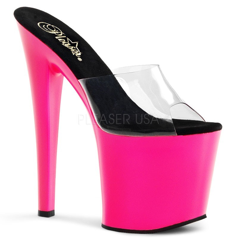Sexy Sandali rosa neon con plateau Sexy Sandali rosa neon con plateau
