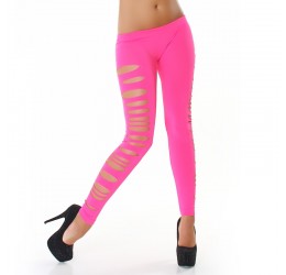 Sexy leggings rosa con strappi laterali taglia unica 40/44