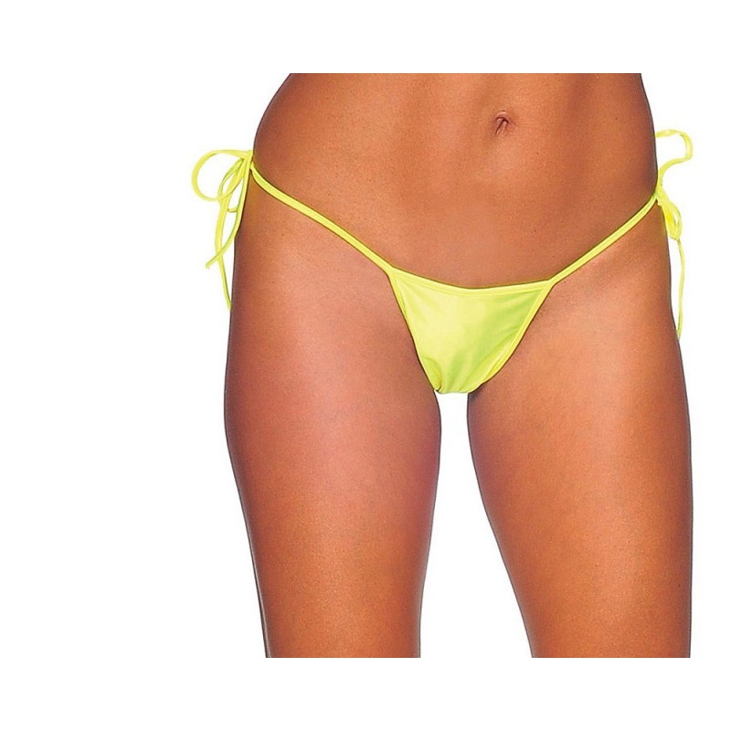 Sexy perizoma giallo neon legato ai fianchi taglia unica Sexy perizoma giallo neon legato ai fianchi taglia unica