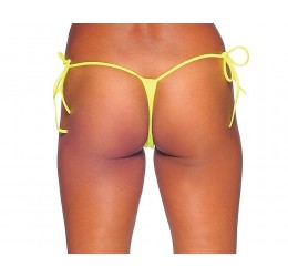 Sexy perizoma giallo neon legato ai fianchi taglia unica