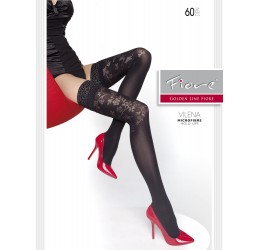 Sexy autoreggenti nere con ricami da Fiore Hosiery