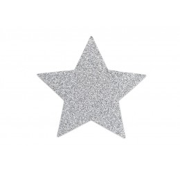 'Flash star' Copricapezzoli adesivi glitter argento Bijoux Indiscrets 