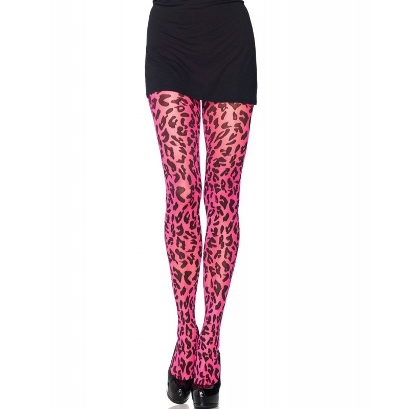 Collant velati maculati rosa/nero Leg Avenue