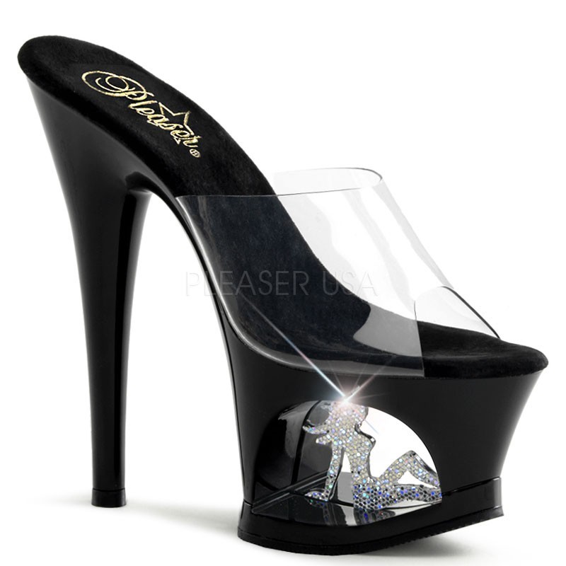 Sexy Sandali neri con plateau da Pleaser Sexy Sandali neri con plateau da Pleaser