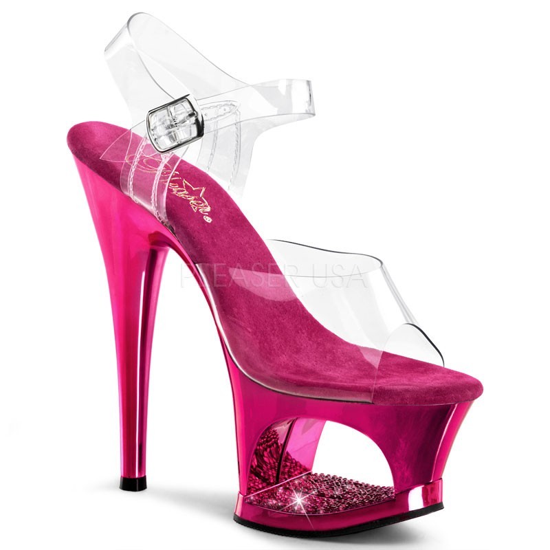 Sexy Sandali fuchsia con plateau Tacco 17 Pleaser Sexy Sandali fuchsia con plateau Tacco 17 Pleaser