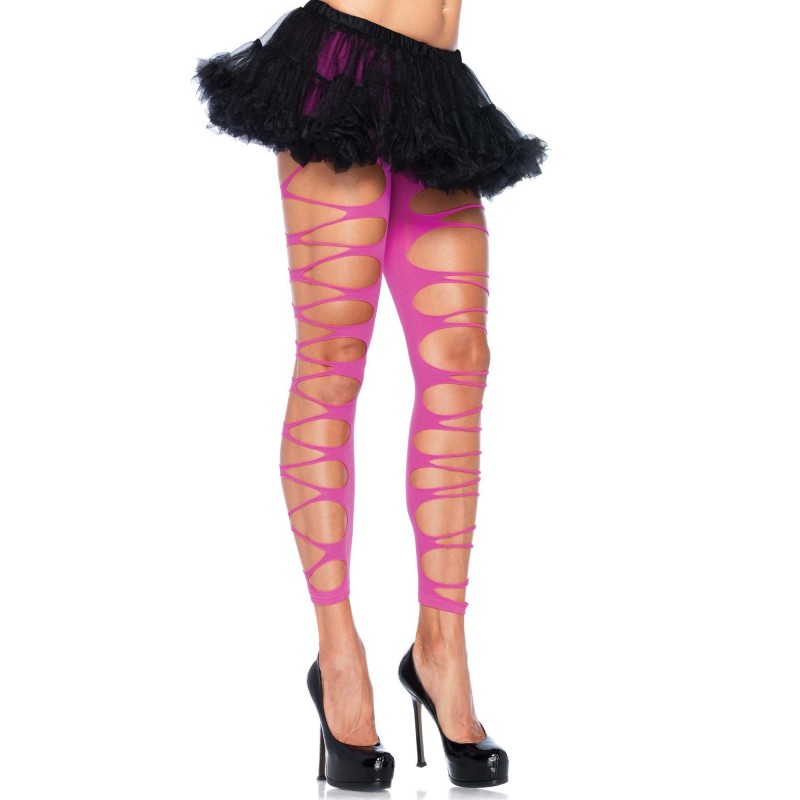 Sexy Pantacollant rosa fluo con strappi la7850