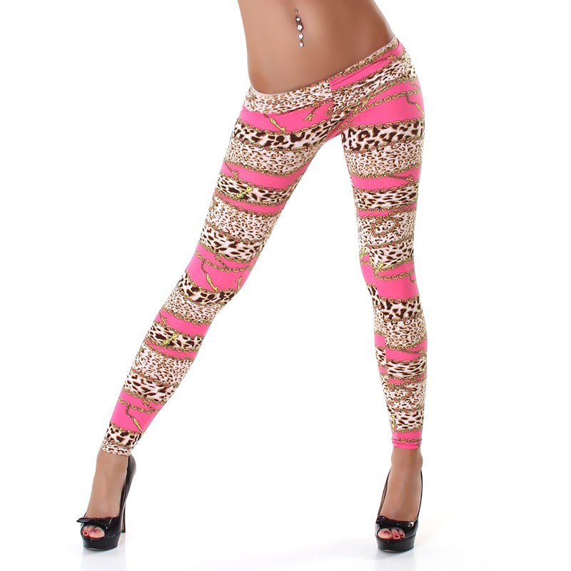 Sexy leggings rosa in fantasia maculata