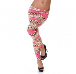 Sexy leggings rosa in fantasia maculata