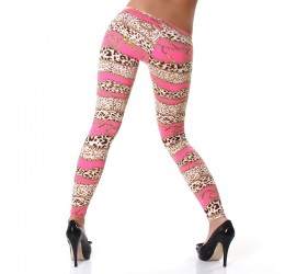 Sexy leggings rosa in fantasia maculata