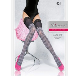 Sexy Autoreggenti con ricami 40 den 'Gerbera' Fiore