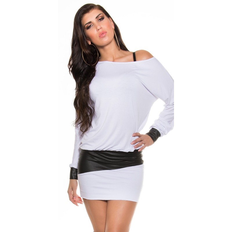 Mini abito bianco con maniche ampie, Tg. unica 