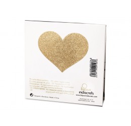 'Flash heart' Copricapezzoli adesivi glitter Oro Bijoux Indiscrets 