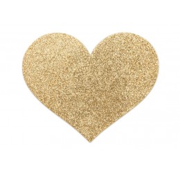'Flash heart' Copricapezzoli adesivi glitter Oro Bijoux Indiscrets 