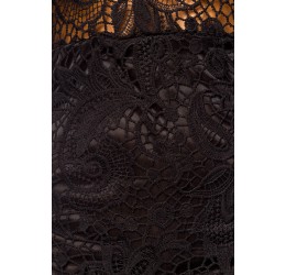 Stupendo Abito Lungo Nero a collo alto con zip posteriore
