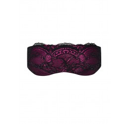 Mascherina in raso color porpora rivestita in pizzo nero 'Roseberry mask'