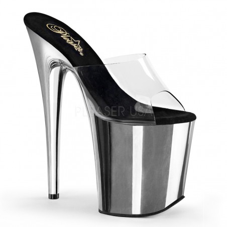 Sexy Sandali cromati tacco 20 cm Pleaser | Sandali Pleaser | Rosanerastore
