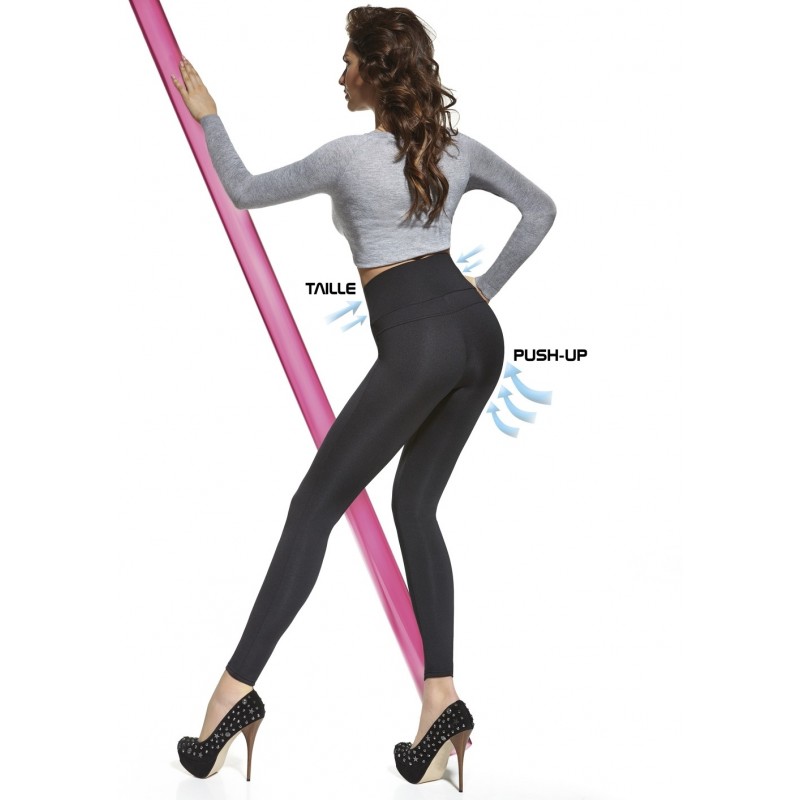 Leggings neri con effetto push up posteriore 'Livia' Bas Bleu Leggings neri con effetto push up posteriore 'Livia' Bas Bleu