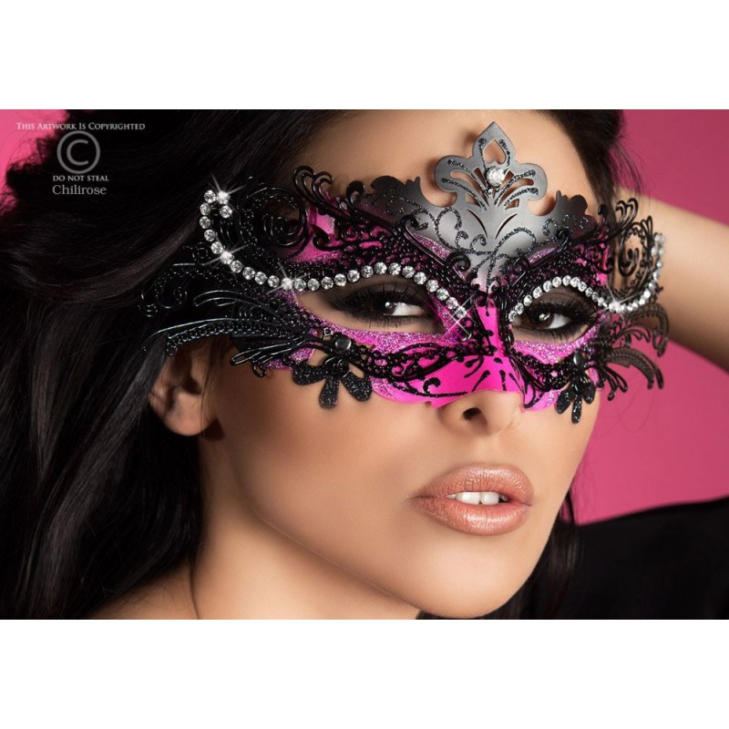 Maschera filigranata con strass, CR-3993 Chilirose Maschera filigranata con strass, CR-3993 Chilirose