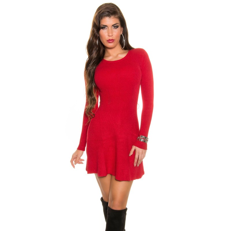 Stupendo Mini Abito Rosso a costine tg. unica 40/44 Stupendo Mini Abito Rosso a costine tg. unica 40/44