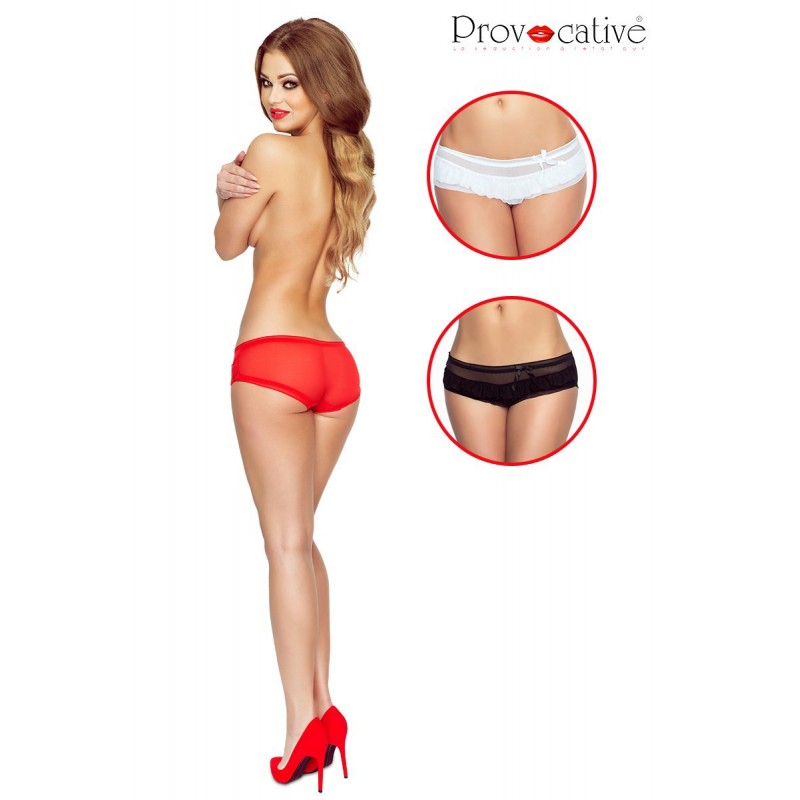 Sexy Mutandine in tulle a vita bassa con volant, Provocative Lingerie