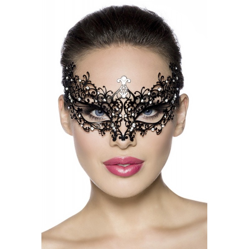 Maschera metallica filigranata decorata con strass Maschera metallica filigranata decorata con strass