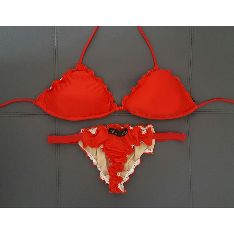 Bikini 'Marta' rosso, Reggiseno a triangolo + Perizoma, Alessia Siena Bikini 'Marta' rosso, Reggiseno a triangolo + Perizoma, Alessia Siena