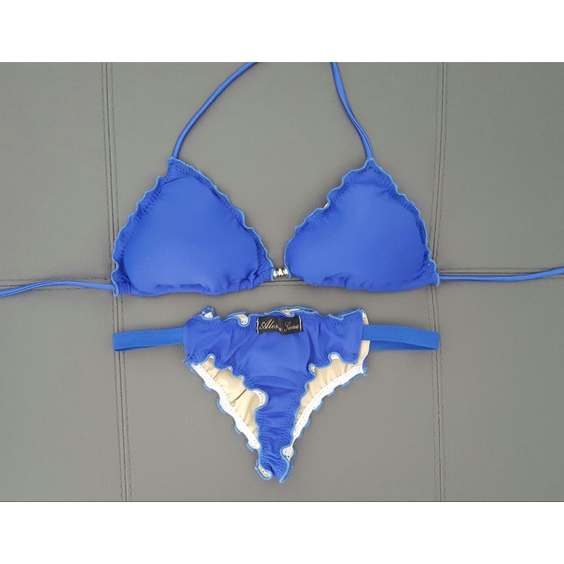 Bikini 'Marta' blu, Reggiseno a triangolo + Perizoma, Alessia Siena Bikini 'Marta' blu, Reggiseno a triangolo + Perizoma, Alessia Siena
