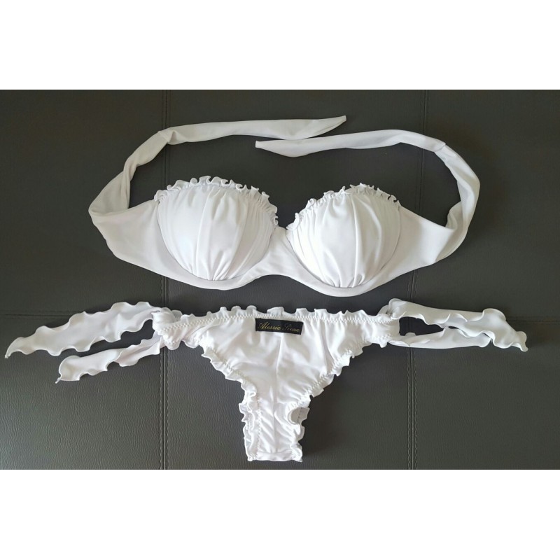 Bikini 'Ophelia' bianco Fascia e brasiliana, Alessia Siena Bikini 'Ophelia' bianco Fascia e brasiliana, Alessia Siena