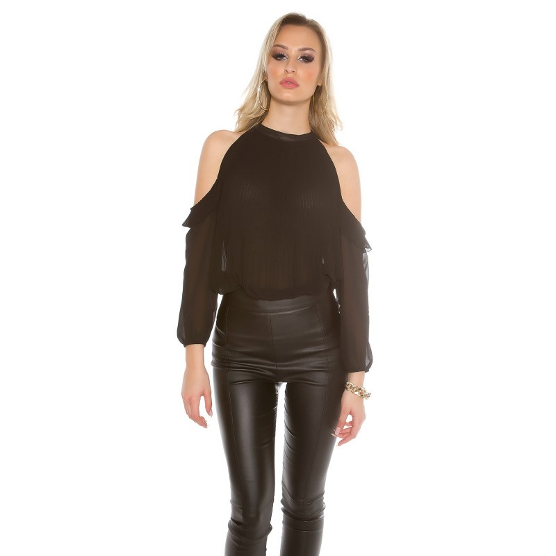 Blusa nera con spalle scoperte tg. unica 40/44 Blusa nera con spalle scoperte tg. unica 40/44