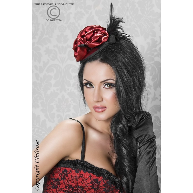 Fermaglio per capelli con rose bordeaux Burlesque Fermaglio per capelli con rose bordeaux Burlesque