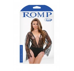 Stupendo Body nero con profonda scollatura e maniche ampie by Fantasy Lingerie