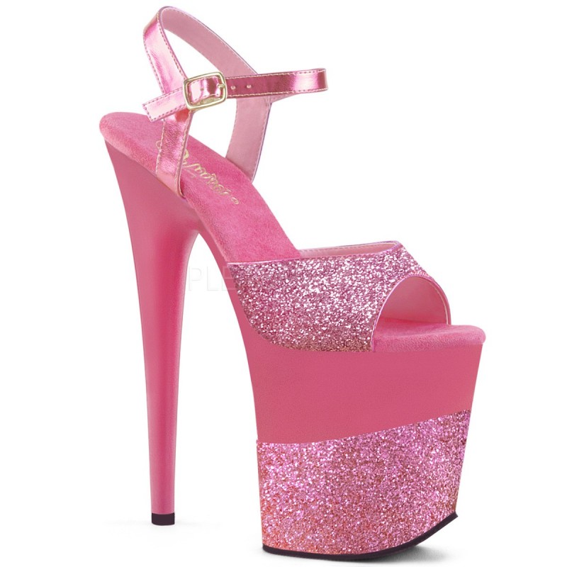 Sexy Sandali rosa con cinturino, tacco 20 cm, Pleaser Sexy Sandali rosa con cinturino, tacco 20 cm, Pleaser