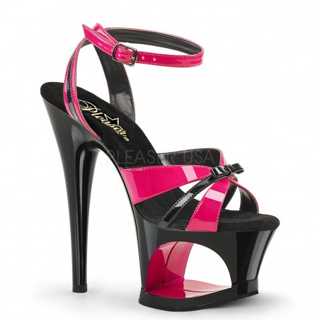 Sexy Sandali neri/rosa fuchsia con plateau Tacco 18 cm Pleaser | Scarpe  Pleaser | Rosanerastore