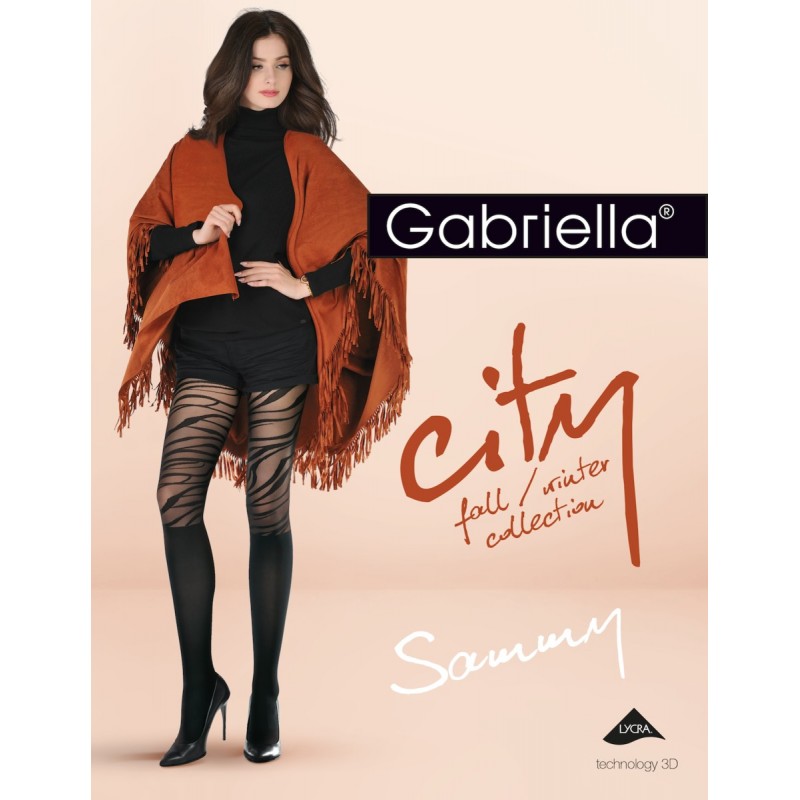 Sexy Collant neri coprenti con ricami 'Sammy' da Gabriella 