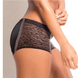 Sexy shorts neri lucidi con inserti argentati da Bodyzone