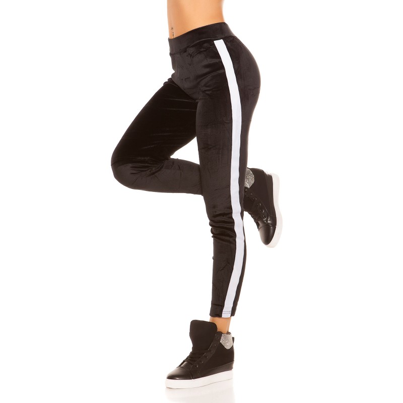 Sexy Leggings neri con inserto bianco tg. unica 40/44 | Rosanerastore