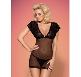 Sexy Chemise nera in rete e...