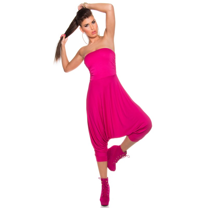 Sexy tuta donna rosa fuchsia a cavallo basso