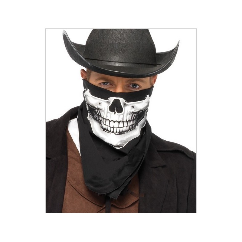 Bandana Nera con scheletro bianco LA2141 Bandana Nera con scheletro bianco LA2141