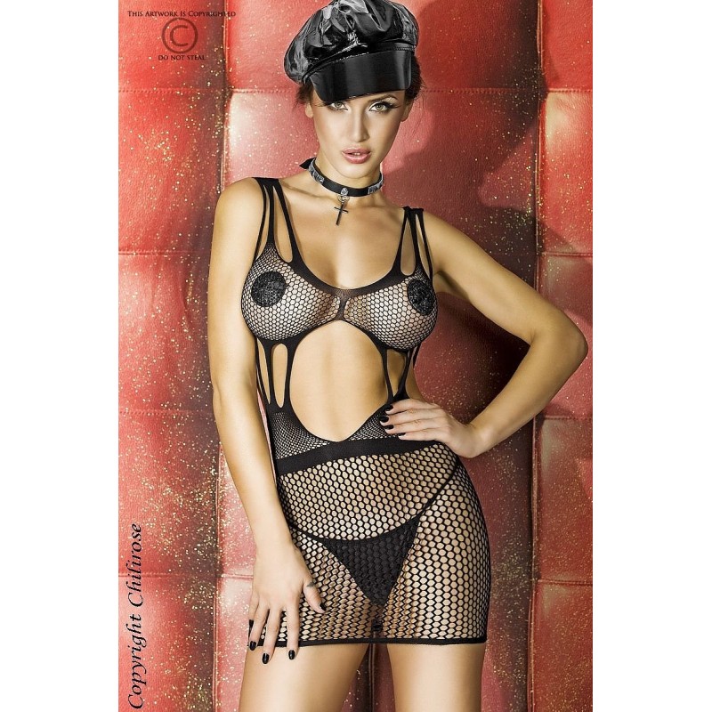 Mini abito in rete nero CR-3283 Chilirose Lingerie Mini abito in rete nero CR-3283 Chilirose Lingerie