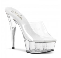Sexy Sandali con plateau trasparenti Tacco 14 cm Pleaser