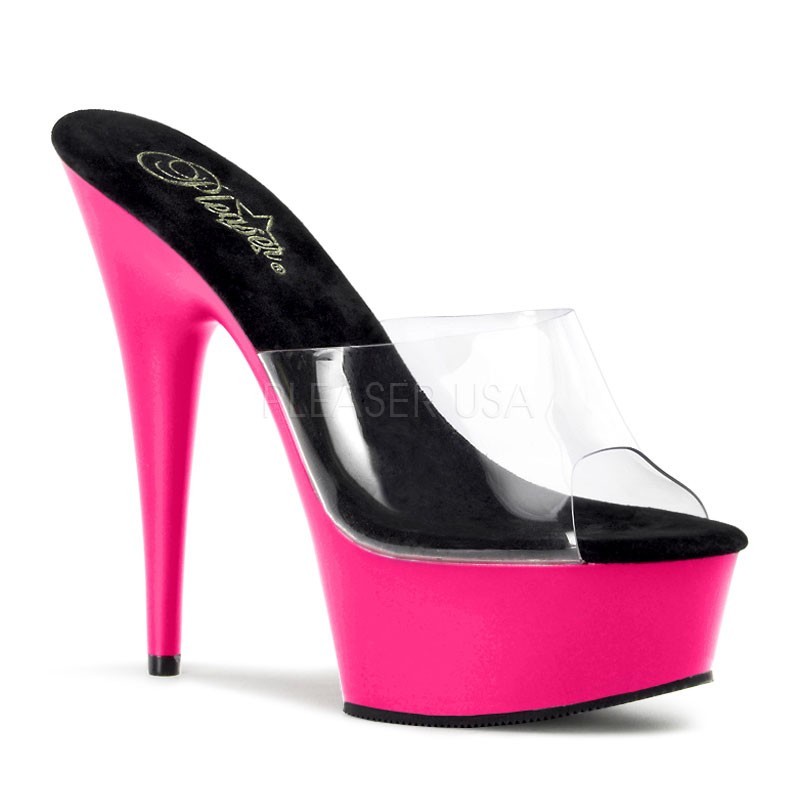 Sexy Sandali con plateau rosa fuchsia fluorescenti Tacco 14 cm Pleaser Sexy Sandali con plateau rosa fuchsia fluorescenti Tacco 14 cm Pleaser